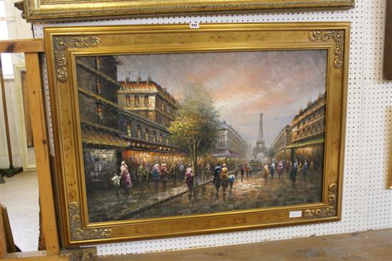 Modern oil Parisian street scene